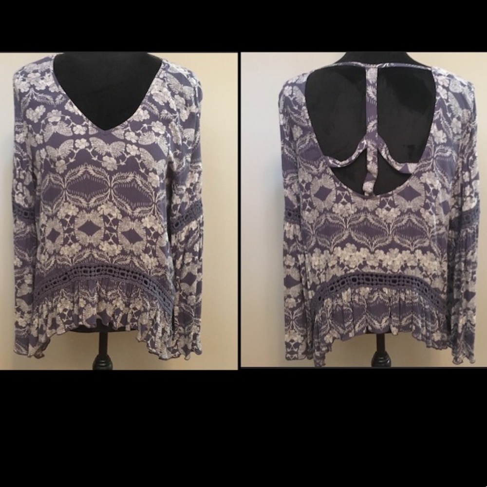 Patrons Of Peace Boho Bell Sleeve Top